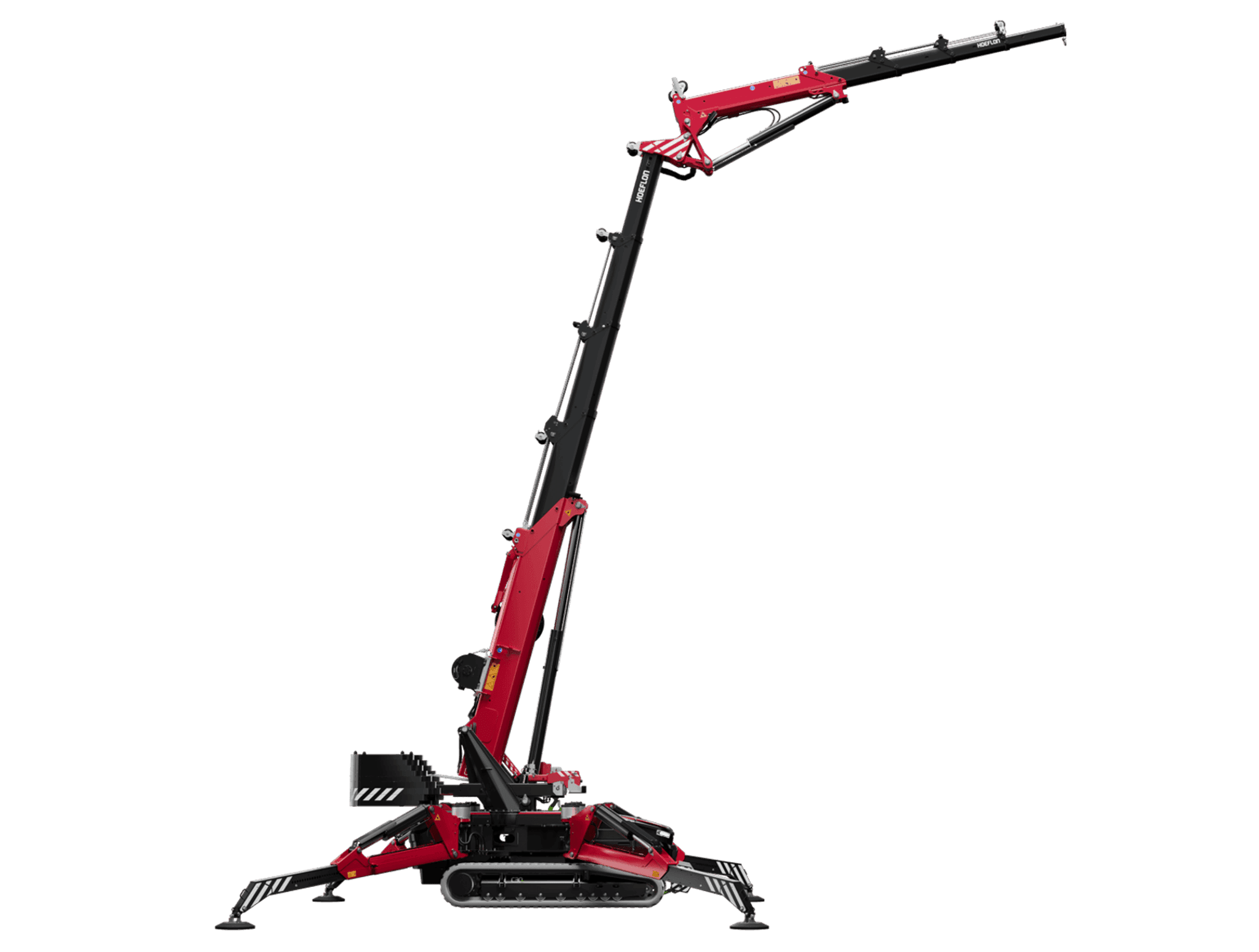 C30e in working position with partially extended boom, right view