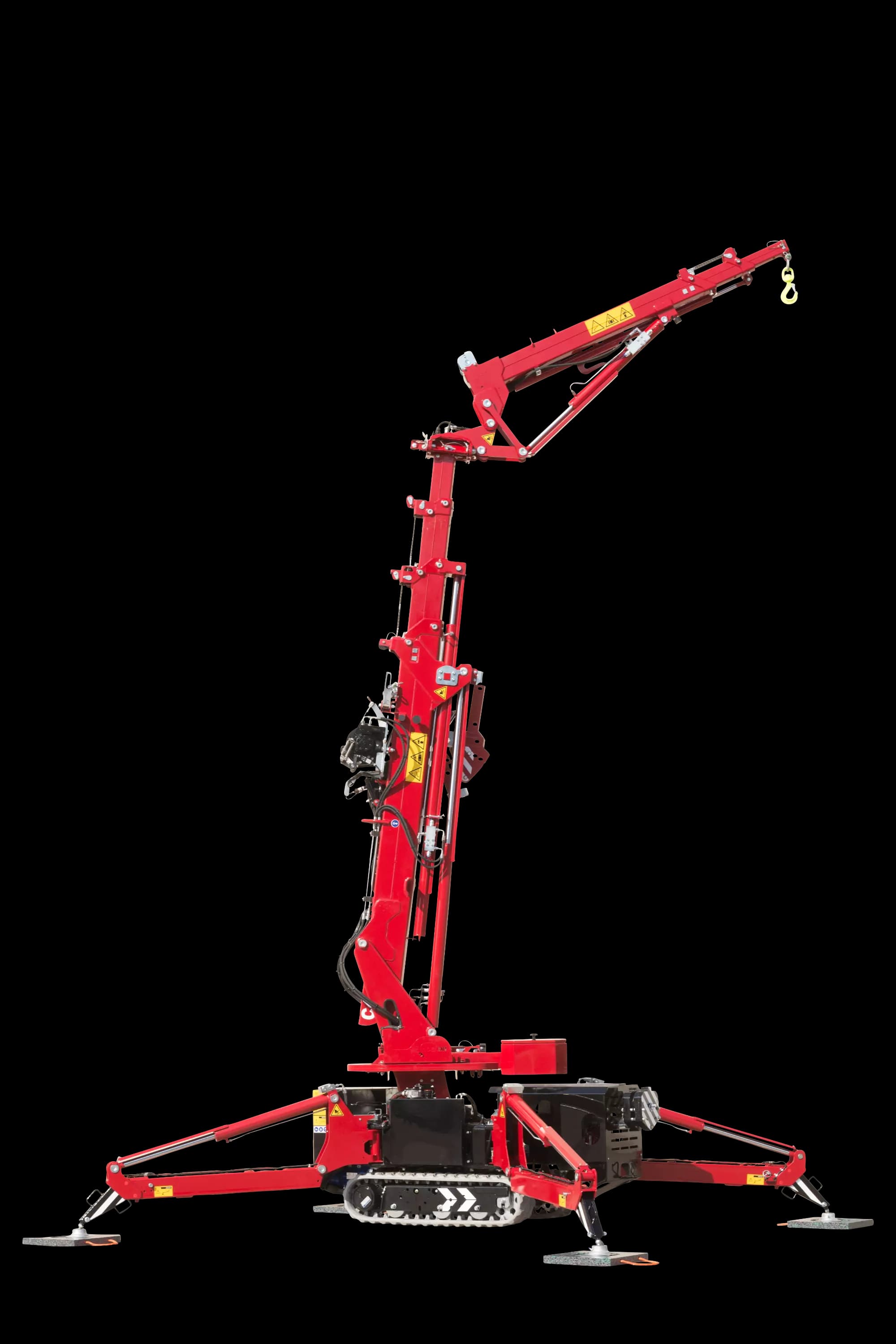 Image of the Hoeflon C4e crane in an upright position.