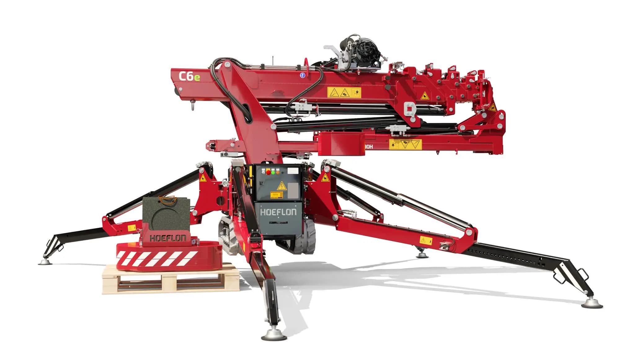 Image of the Hoeflon C6e with a removable counterweight.