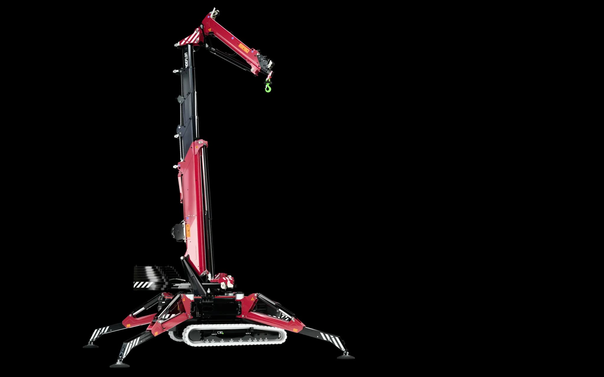 Hoeflon C30 boom in negative position