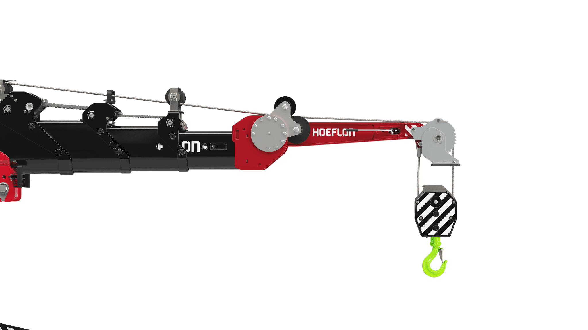 Side view of the Jib with winch and C30e boom